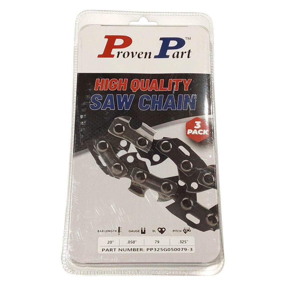 Proven Part 3-Pack of chainsaw Chain 325 Pitch 050 Gauge 79 DL Fits Echo 20BPX079G