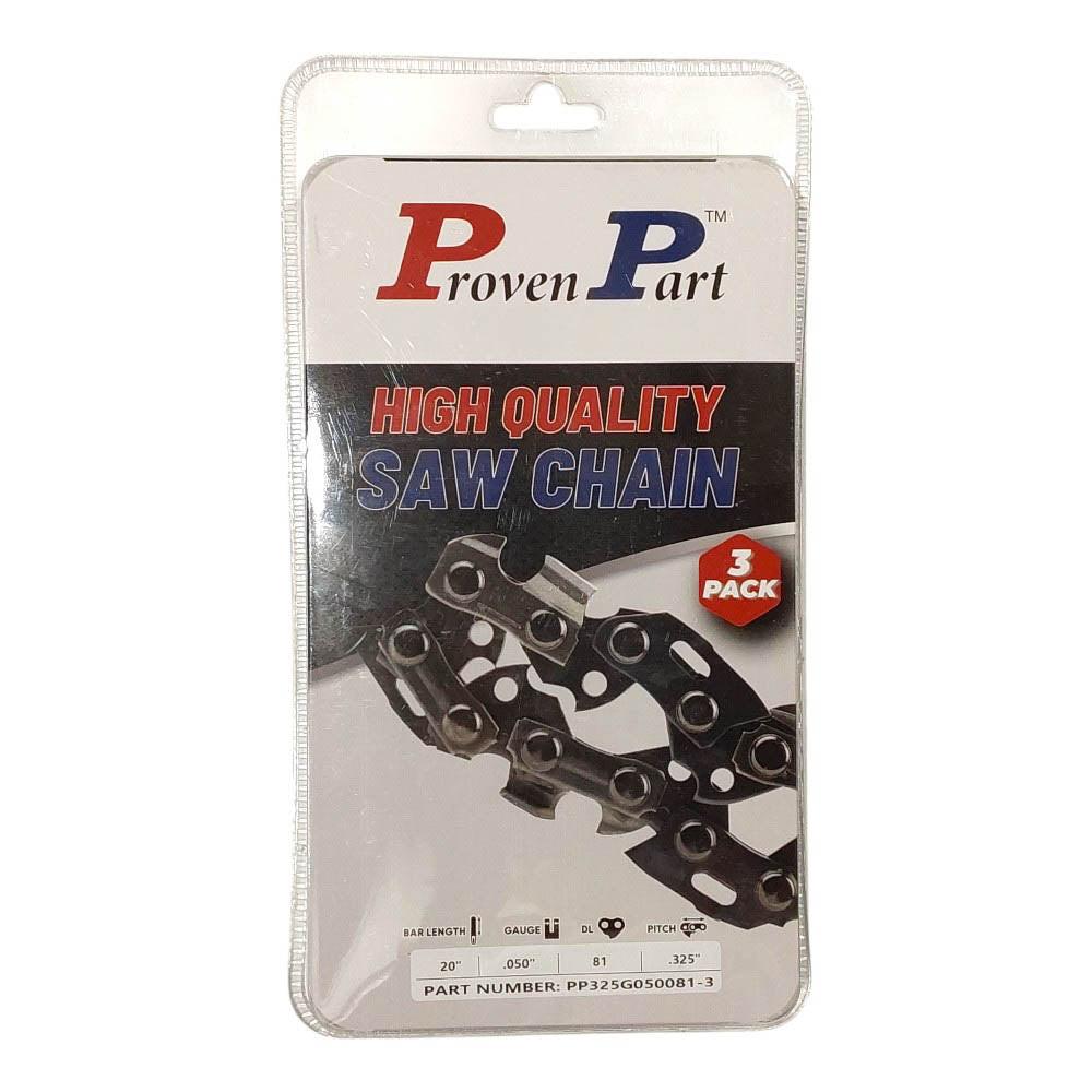 Proven Part 3-Pack of chainsaw Chain 325 Pitch 050 Gauge 81 DL Fits Stihl 23RM3 81