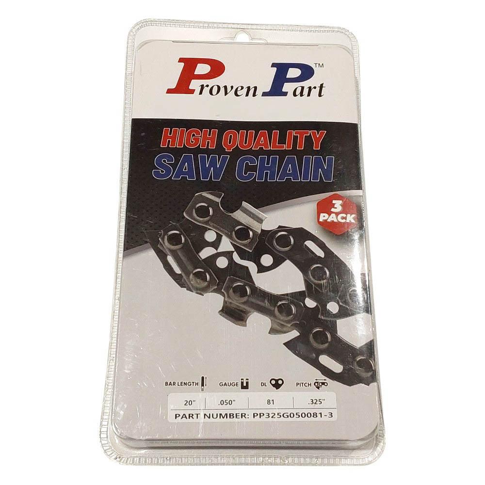 Proven Part 3-Pack of chainsaw Chain 325 Pitch 050 Gauge 81 DL Fits Stihl 23RM3 81