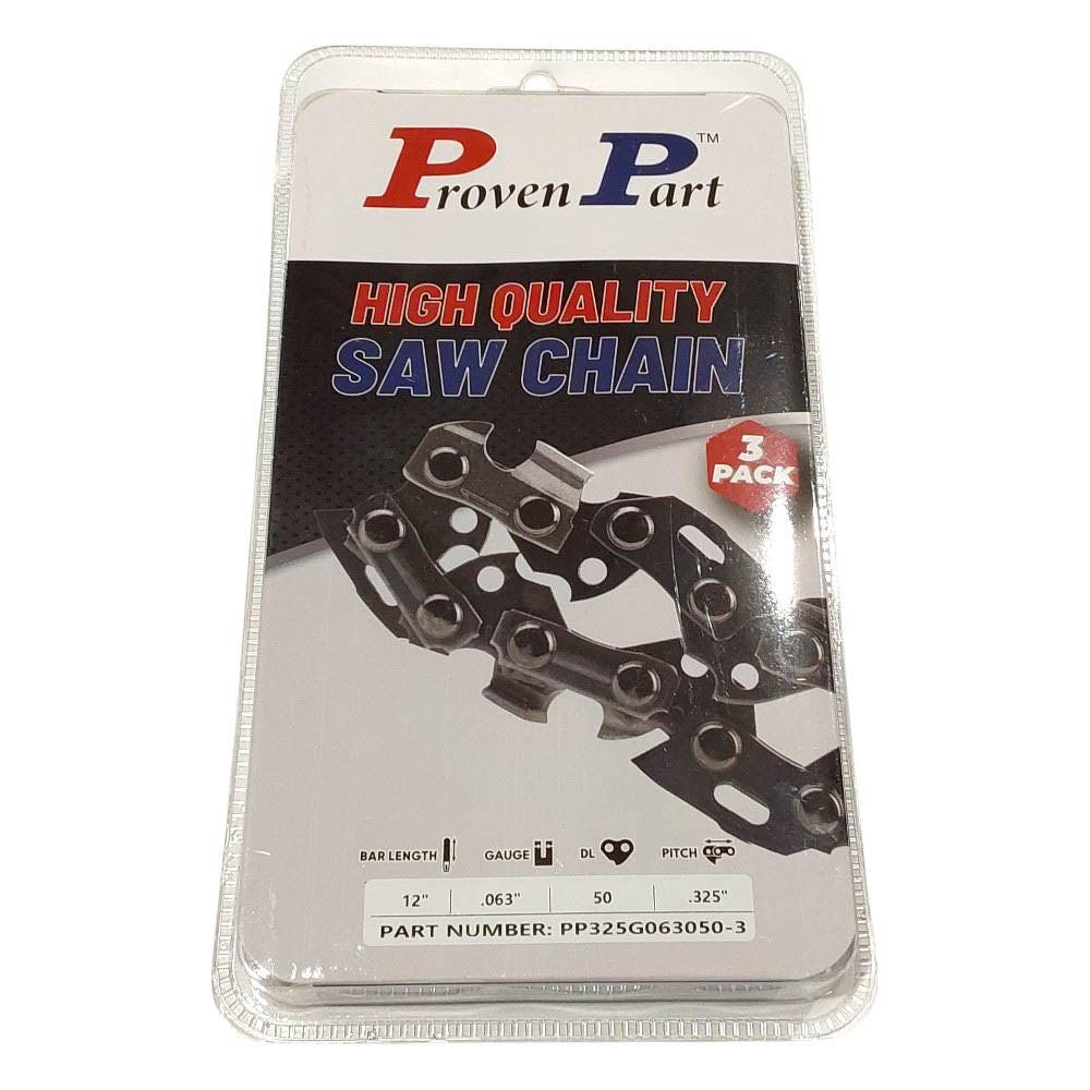 Proven Part 3-Pack of chainsaw Chain 325 Pitch 063 Gauge 50 DL Fits Oregon 22BPX050G