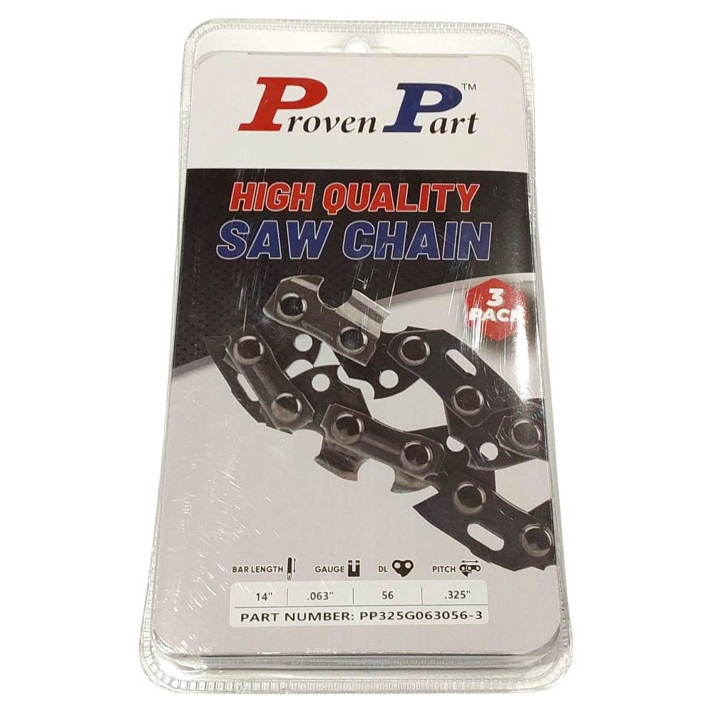 Proven Part 3-Pack of chainsaw Chain 325 Pitch 063 Gauge 56 DL Fits Oregon 22BPX056G