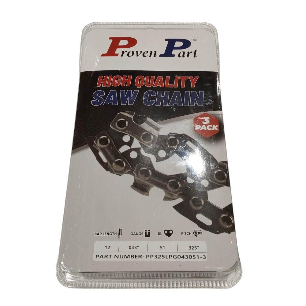 Proven Part 3 Pack 12" Chain Loop .325 Low Pro .043 51DL Fits 596553351 80TXl051G