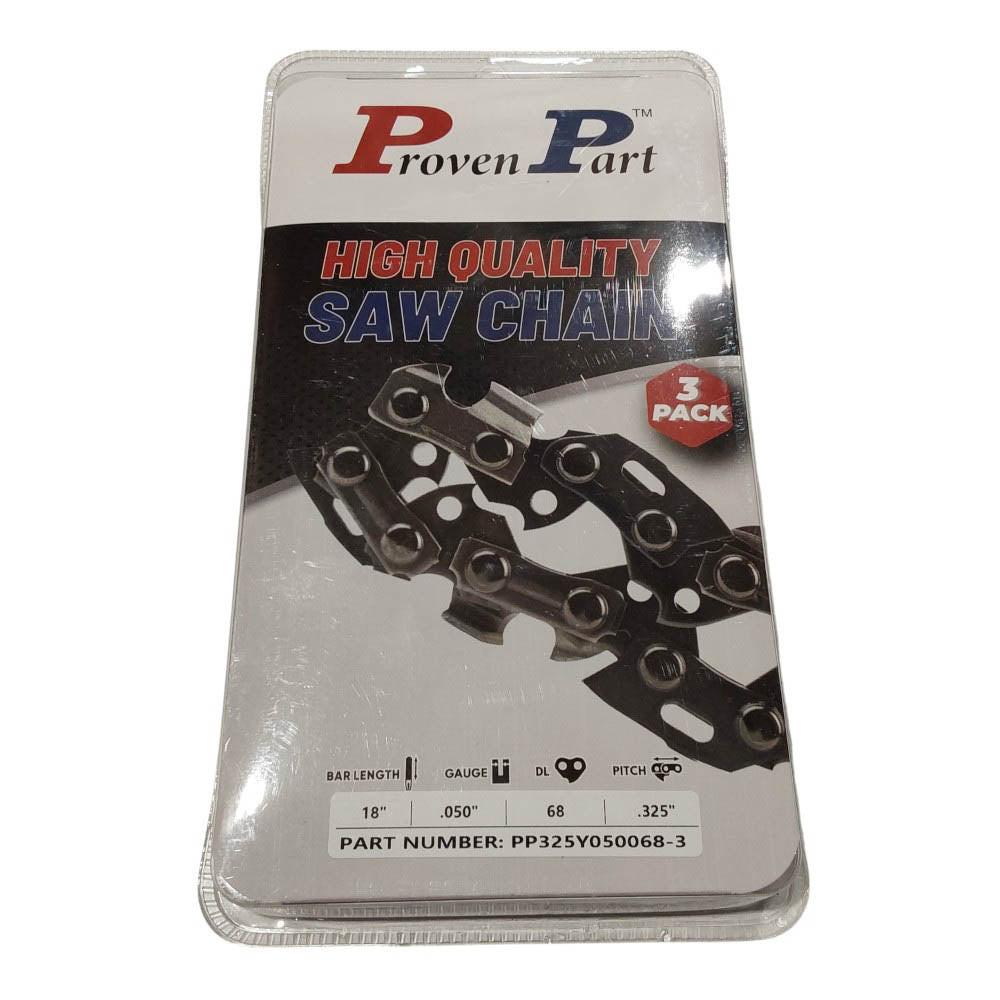 Proven Part 3x Full Chisel Chain 0.325 .050 68DL Fits Echo CS-5500 33SL72CQ