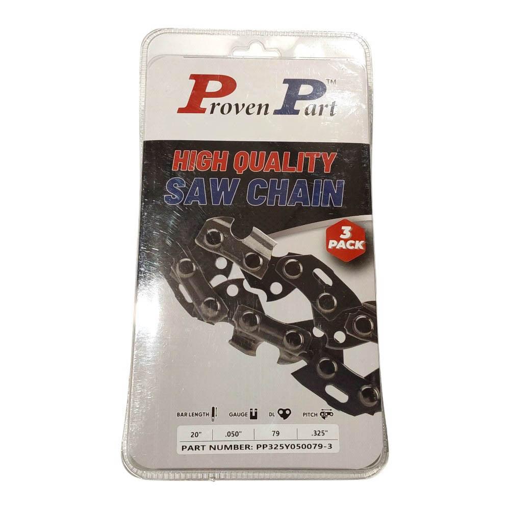 Proven Part 3-Pack of chainsaw Chain 325 Pitch 050 Gauge 79 DL Fits Homelite 20LPX079G