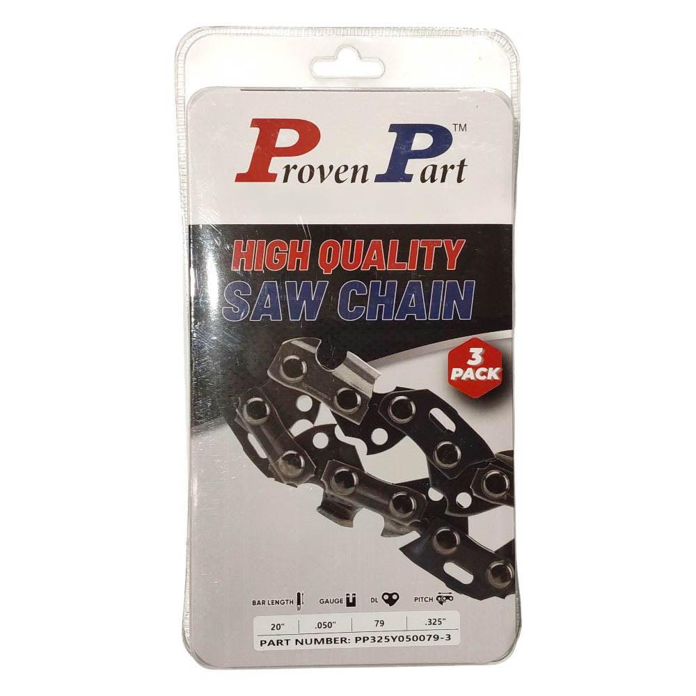 Proven Part 3-Pack of chainsaw Chain 325 Pitch 050 Gauge 79 DL Fits Homelite 20LPX079G