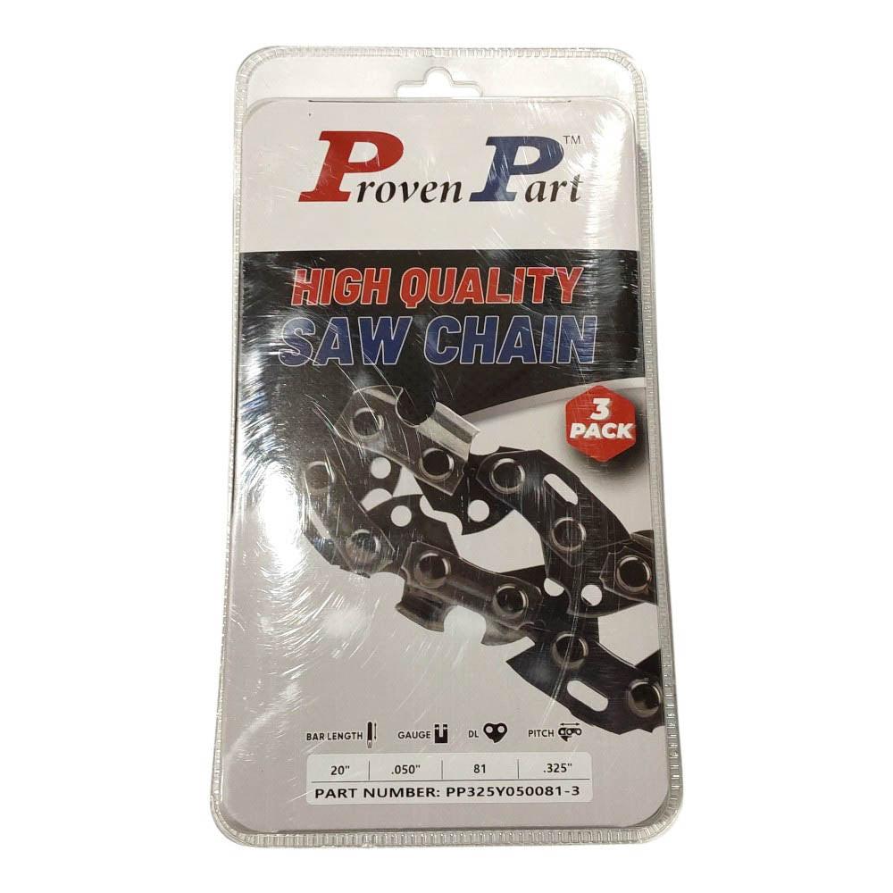 Proven Part 3-Pack of chainsaw Chain 325 Pitch 050 Gauge 81 DL Fits Stihl 23RM3 81