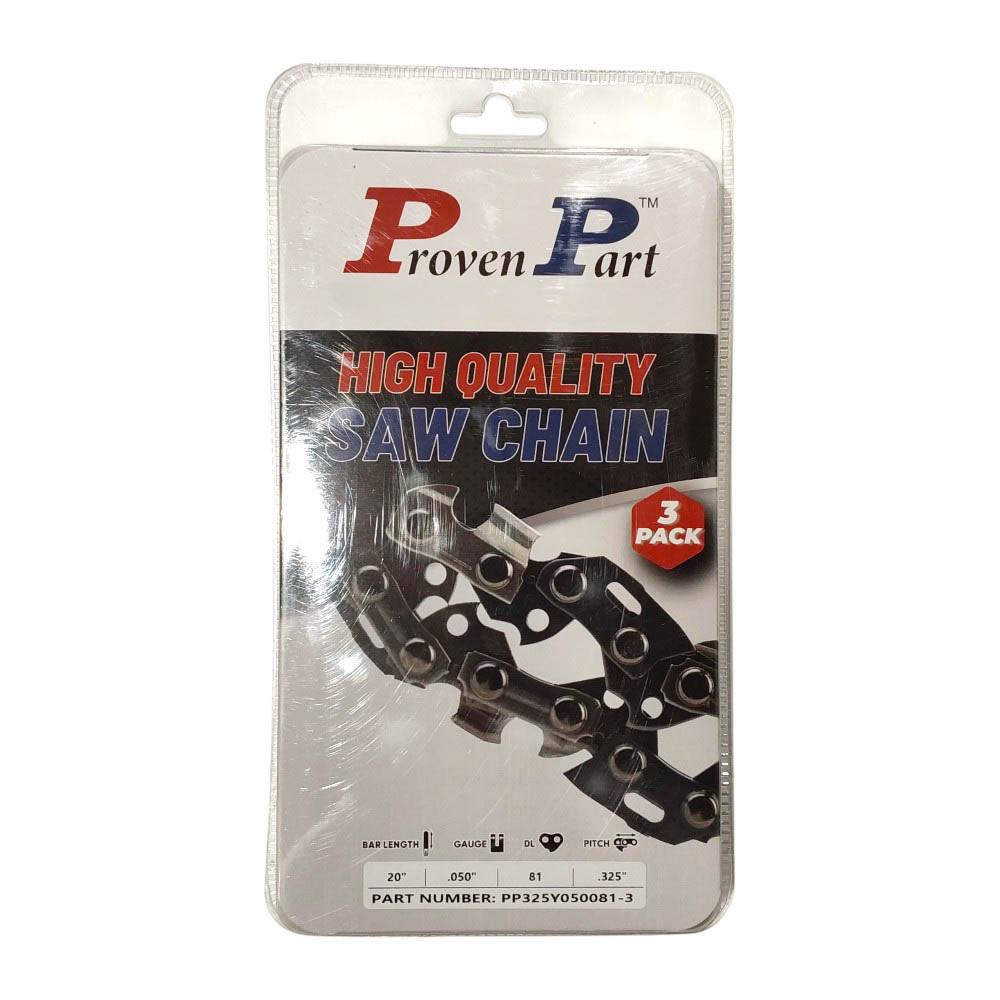 Proven Part 3-Pack of chainsaw Chain 325 Pitch 050 Gauge 81 DL Fits Stihl 23RM3 81