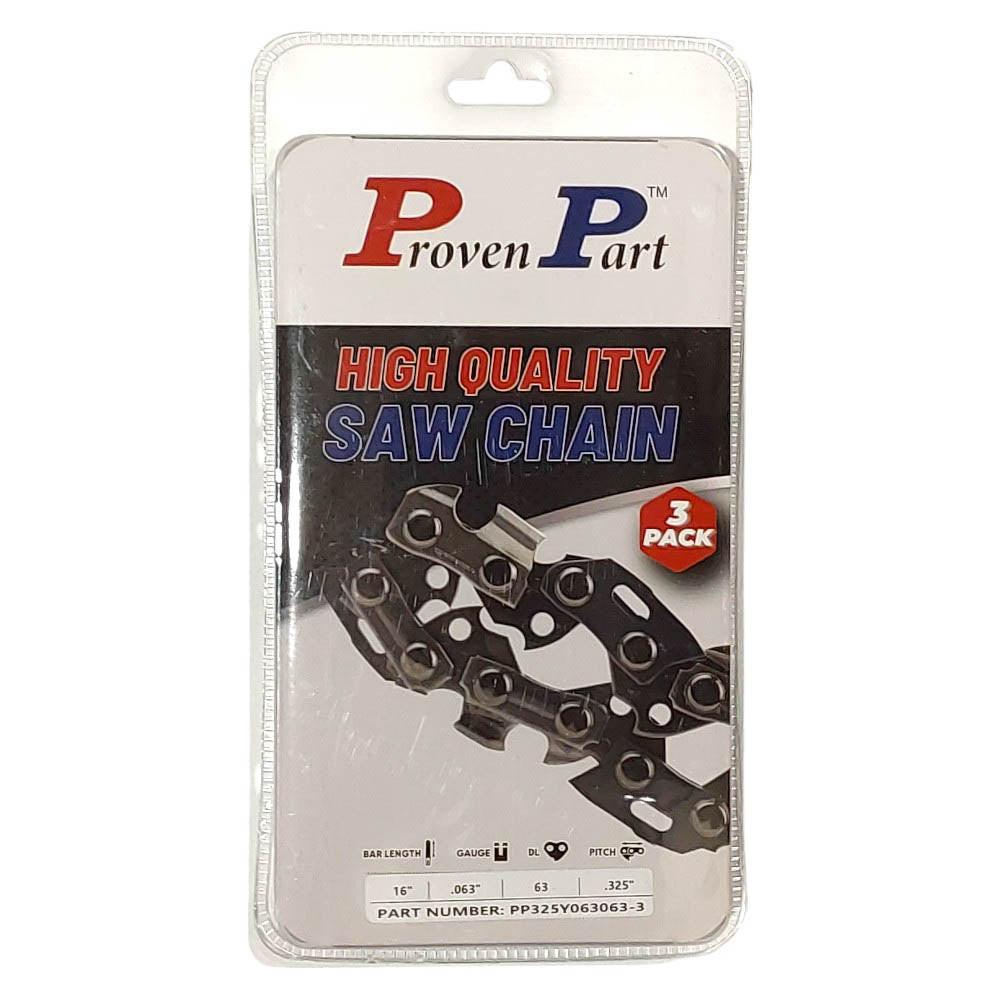 Proven Part 3-Pack of chainsaw Chain 325 Pitch 063 Gauge 63 DL Fits Oregon 35LG063
