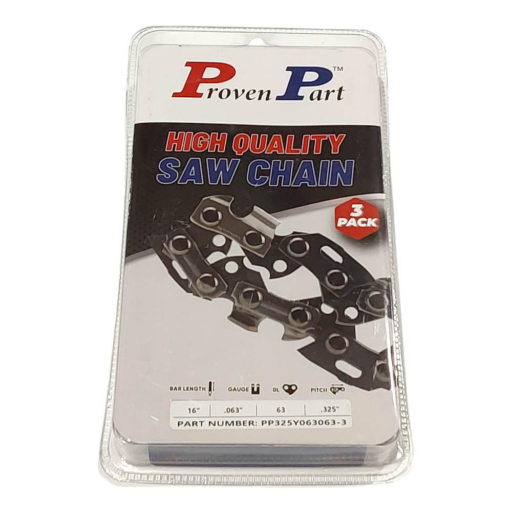 Proven Part 3-Pack of chainsaw Chain 325 Pitch 063 Gauge 63 DL Fits Oregon 35LG063