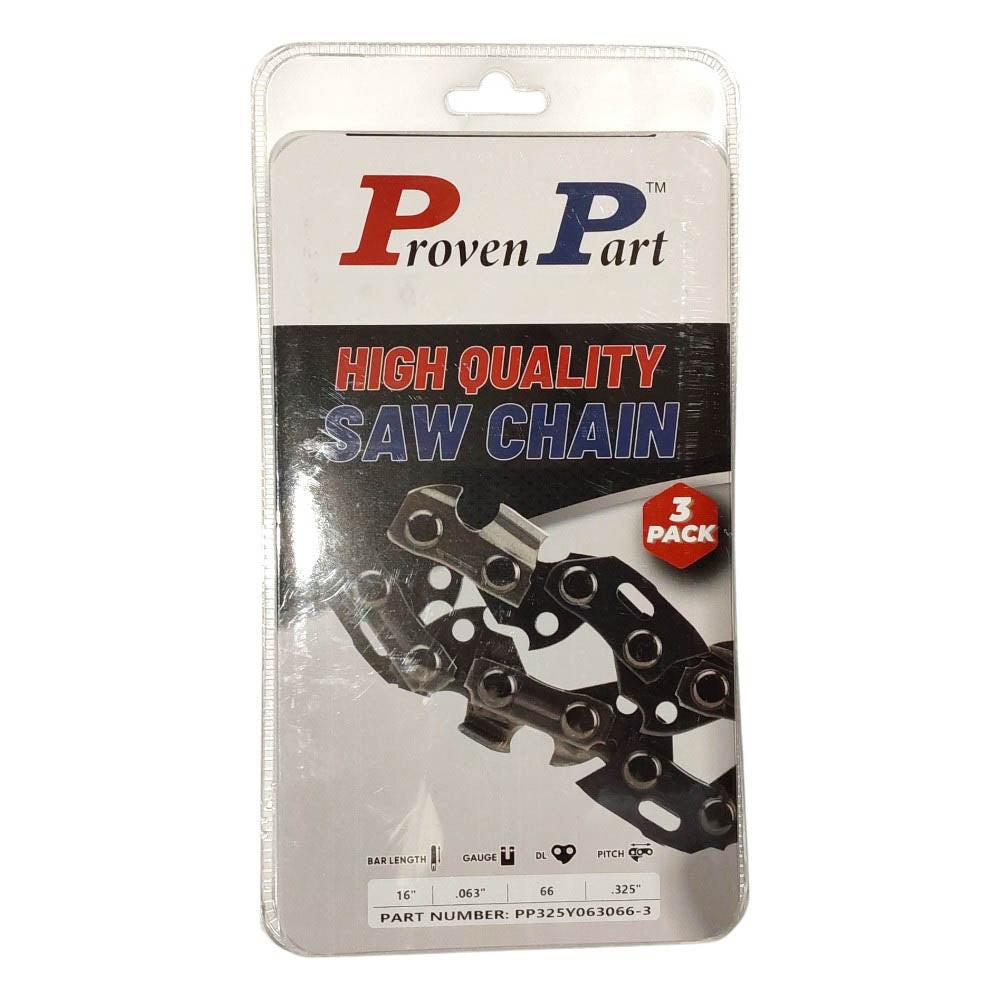 Proven Part 3-Pack of chainsaw Chain 325 Pitch 063 Gauge 66 DL Fits Oregon 35LG066