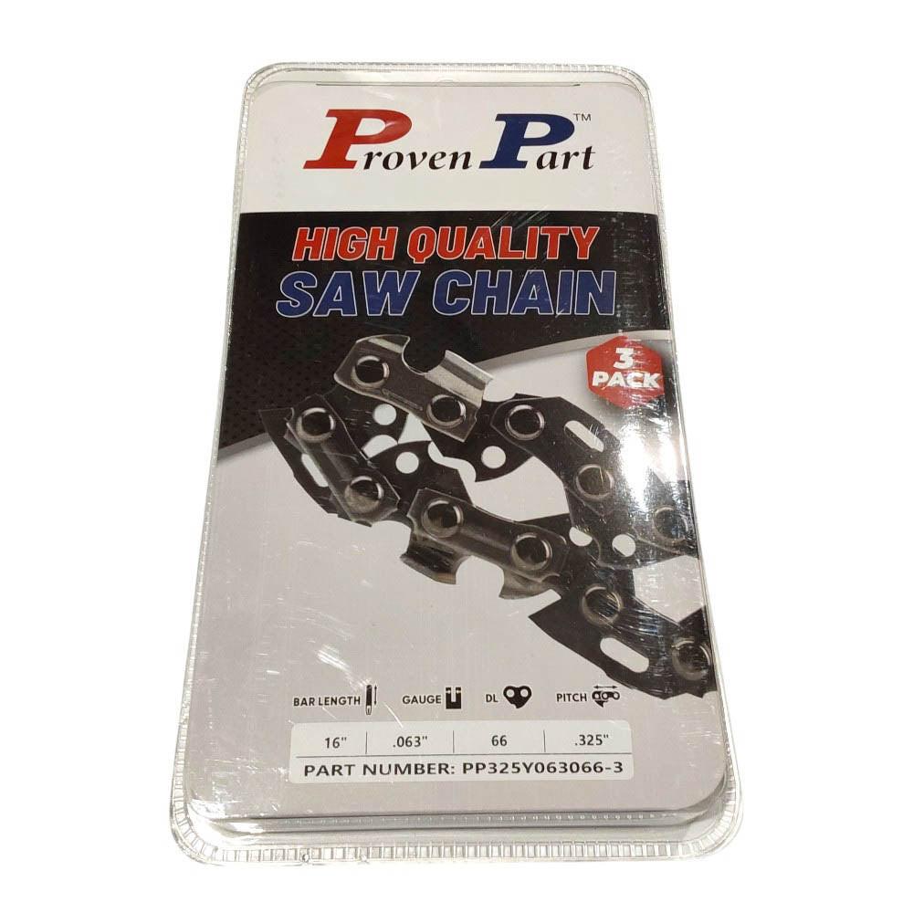 Proven Part 3-Pack of chainsaw Chain 325 Pitch 063 Gauge 66 DL Fits Oregon 35LG066