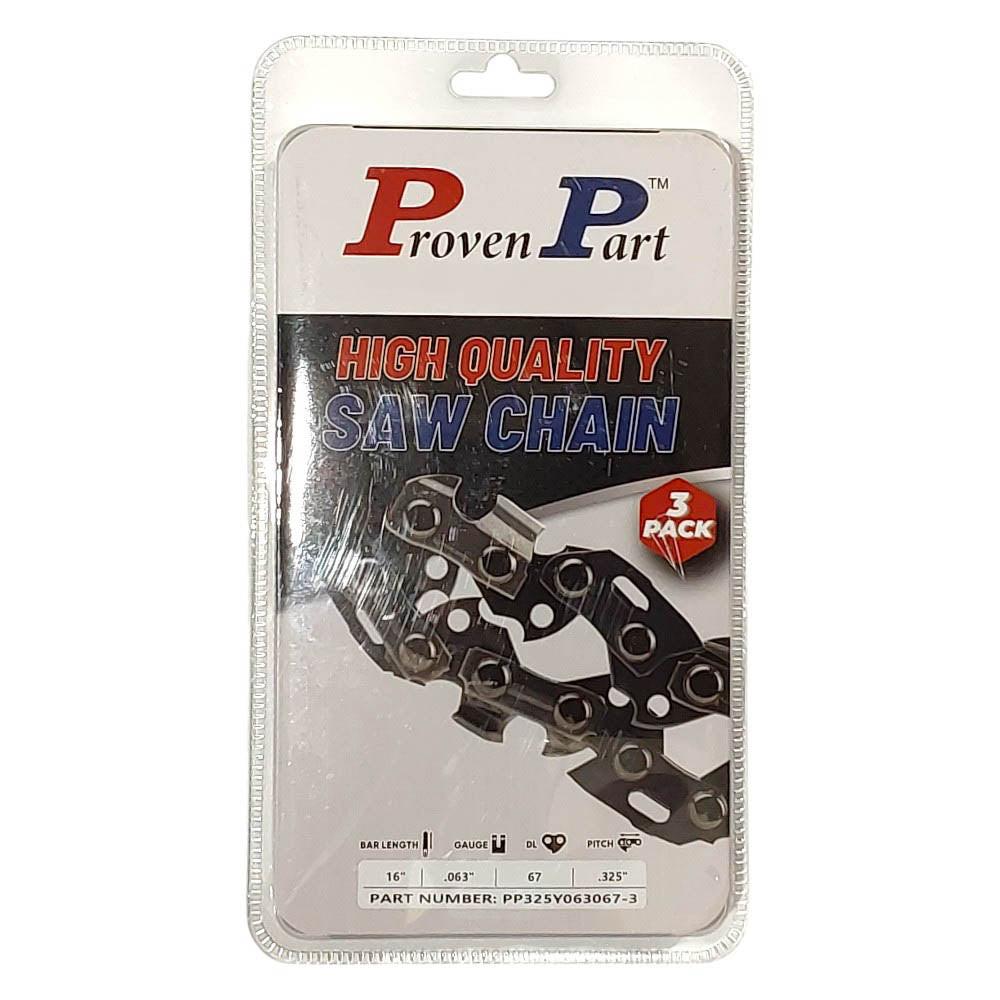 Proven Part 3-Pack of chainsaw Chain 325 Pitch 063 Gauge 67 DL Fits Stihl 26RM3 67