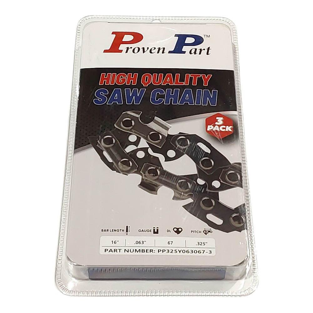 Proven Part 3-Pack of chainsaw Chain 325 Pitch 063 Gauge 67 DL Fits Stihl 26RM3 67