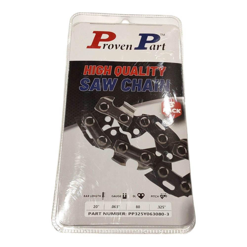 Proven Part 3-Pack of chainsaw Chain 325 Pitch 063 Gauge 80 DL Fits Oregon 35LG080
