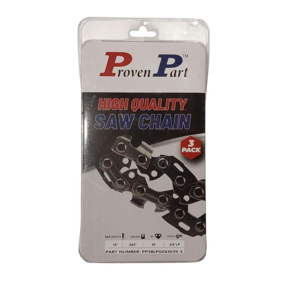 Proven Part 3x Semi Chisel Chain Low Profile 3/8 .043 39DL Fits Efco Multi Mate Pruner, P