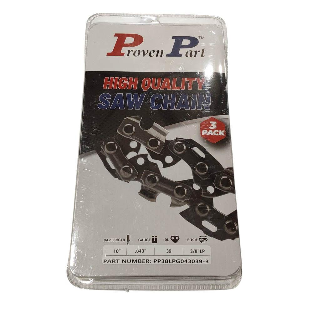 Proven Part 3x Semi Chisel Chain Low Profile 3/8 .043 39DL Fits Efco Multi Mate Pruner, P