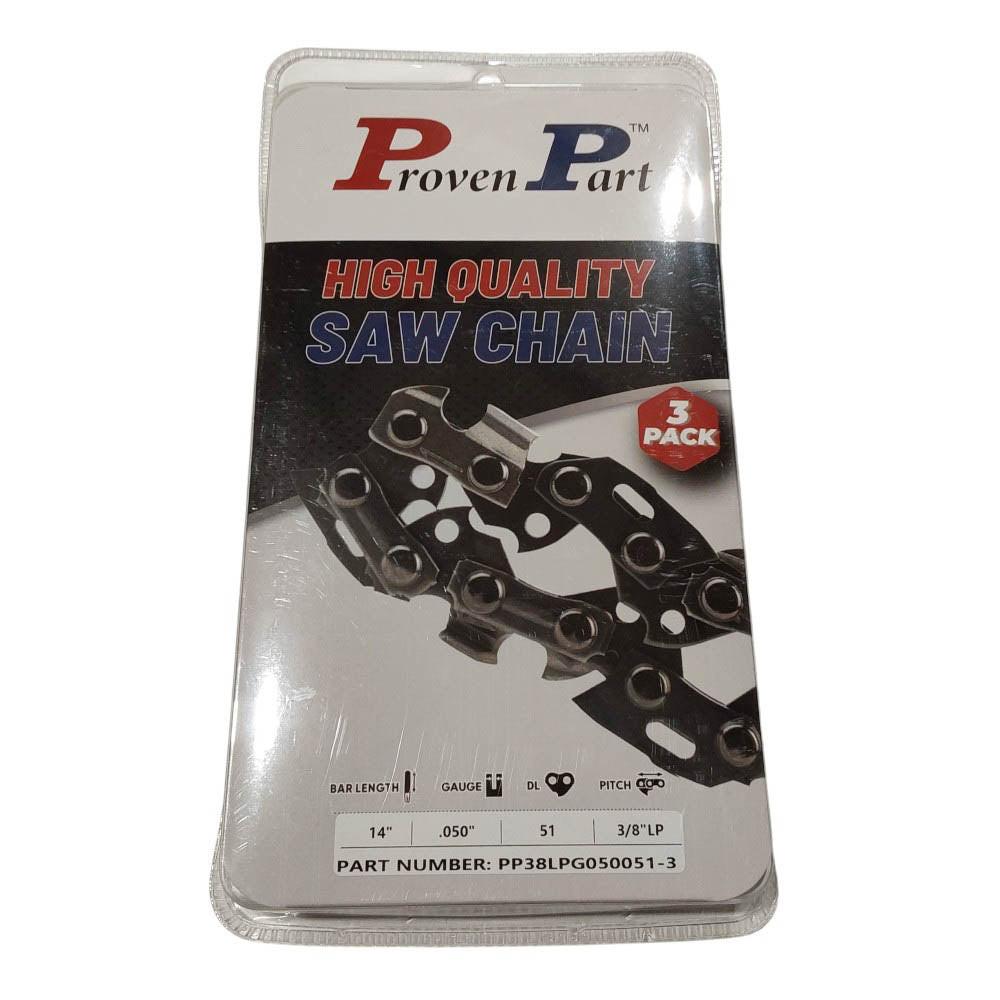 Proven Part 3-Pack of chainsaw Chain 38LP Pitch 050 Gauge 51 DL Fits Oregon 91PXL051G