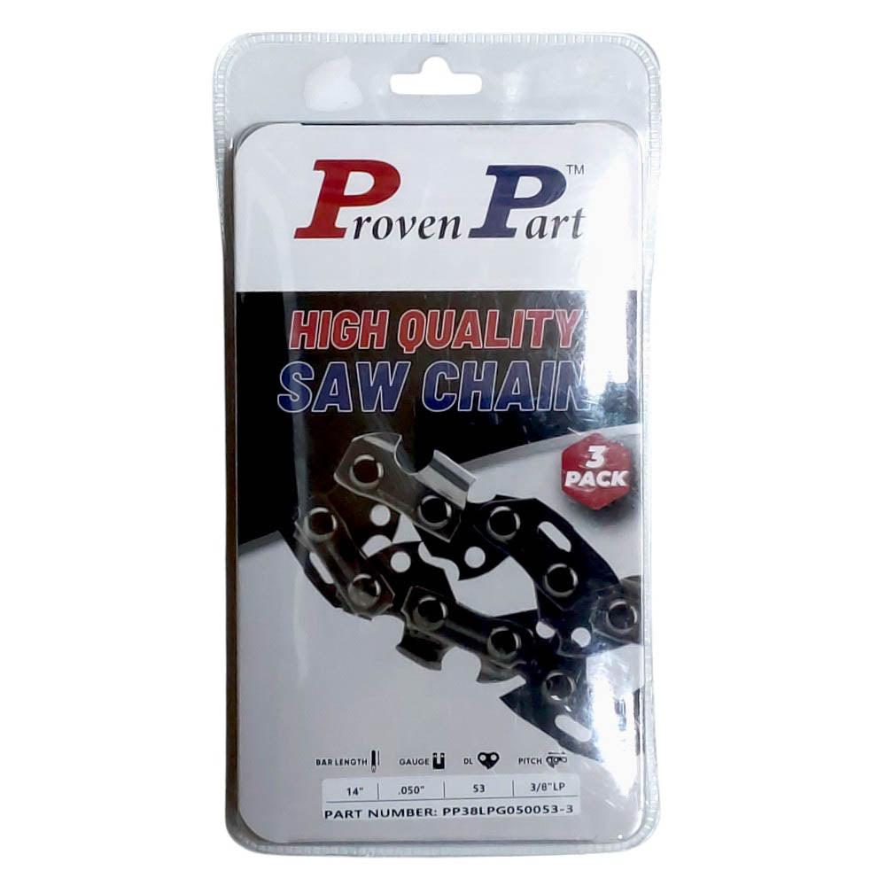 Proven Part 3-Pack of chainsaw Chain 38LP Pitch 050 Gauge 53 DL Fits Earthwise CS92003WB