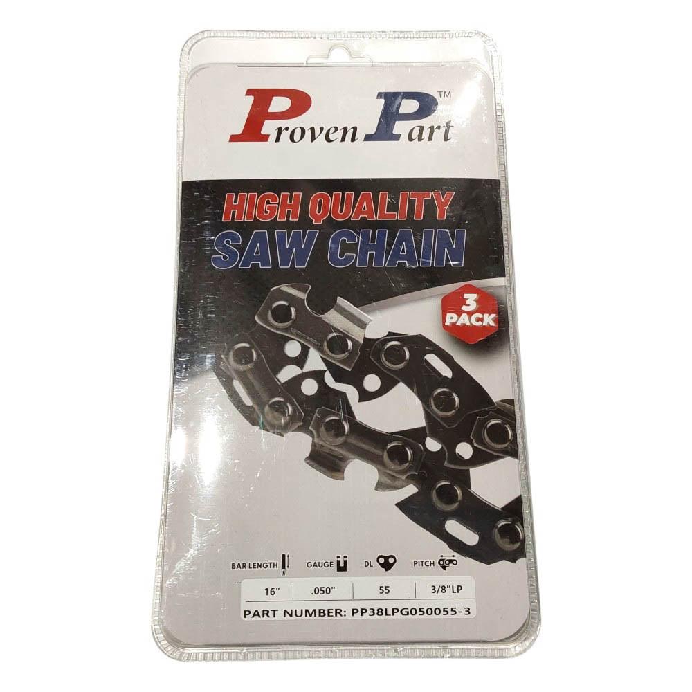 Proven Part 3-Pack of chainsaw Chain 38LP Pitch 050 Gauge 55 DL Fits Echo 91PX55CQ