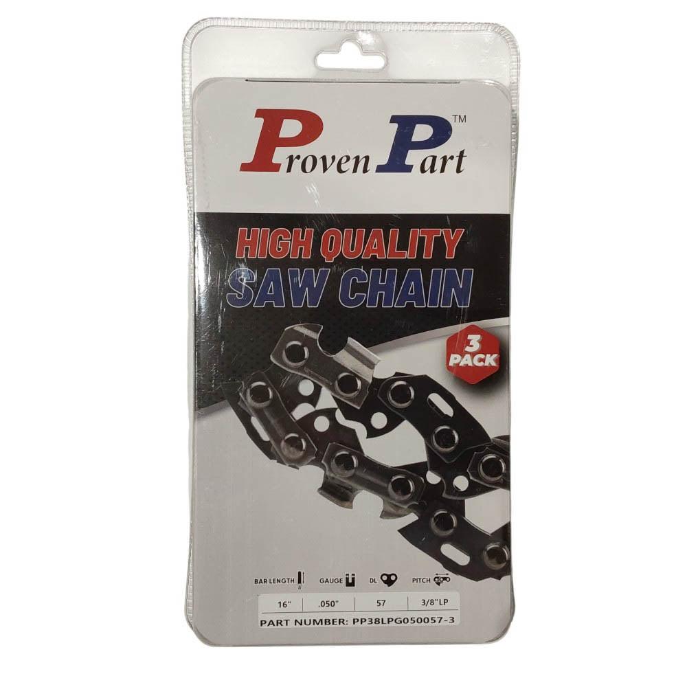 Proven Part 3-Pack of chainsaw Chain 38LP Pitch 050 Gauge 57 DL Fits Echo 91PX57CQ