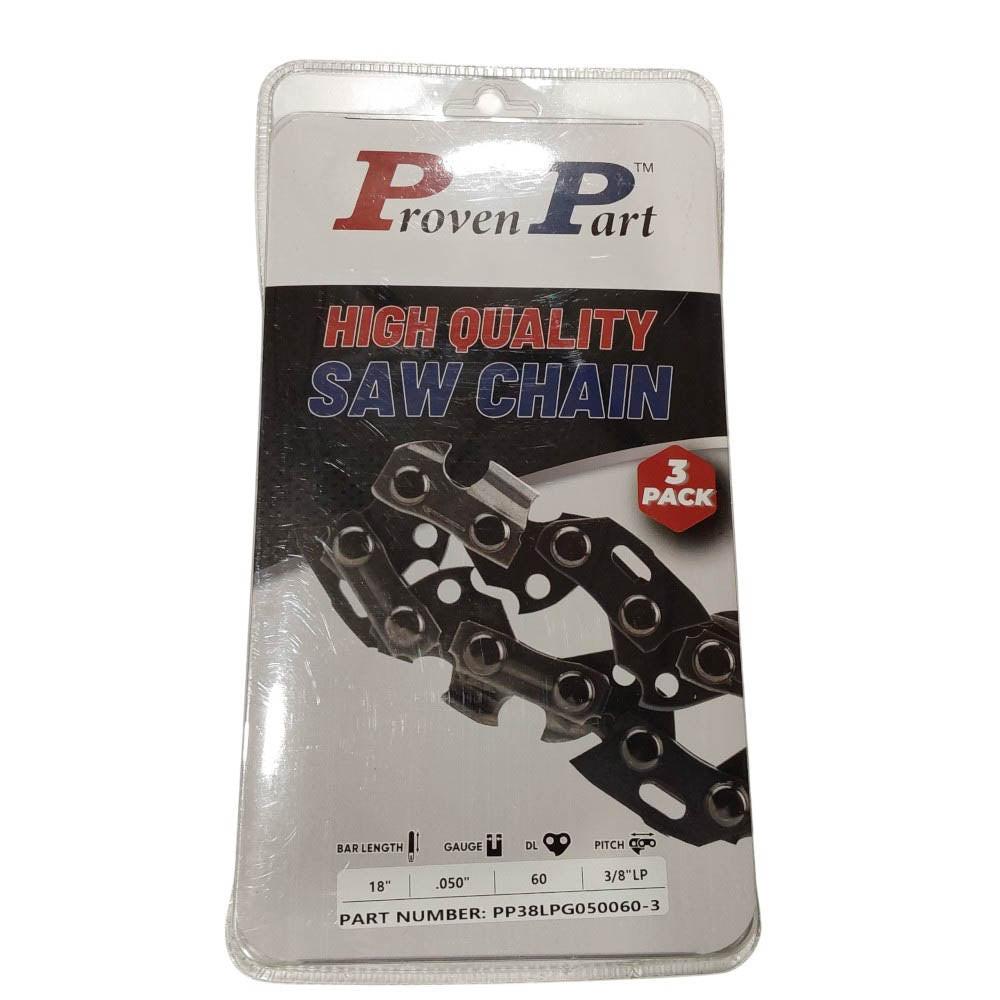 Proven Part 3-Pack of chainsaw Chain 38LP Pitch 050 Gauge 60 DL Fits Mcculloch PM370