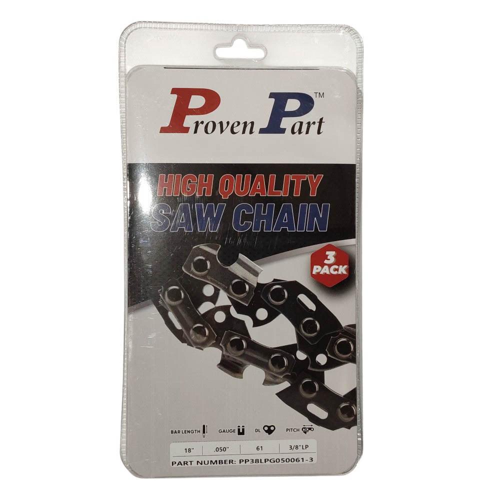 Proven Part 3-Pack of chainsaw Chain 38LP Pitch 050 Gauge 61 DL Fits Stihl 63PMC3-61
