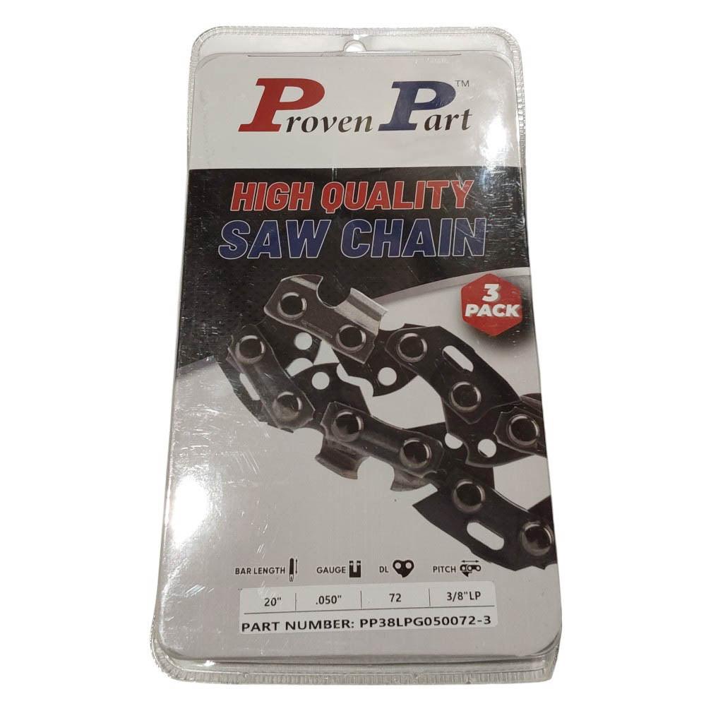 Proven Part 3-Pack of chainsaw Chain 38LP Pitch 050 Gauge 72 DL Fits Ryobi RY20C1