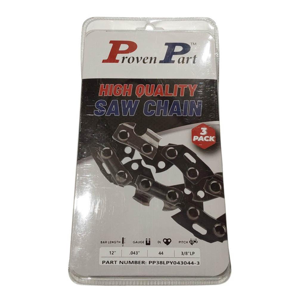 Proven Part 3-Pack of chainsaw Chain 38LP Pitch 043 Gauge 44 DL Fits Echo 90VXL44CQ