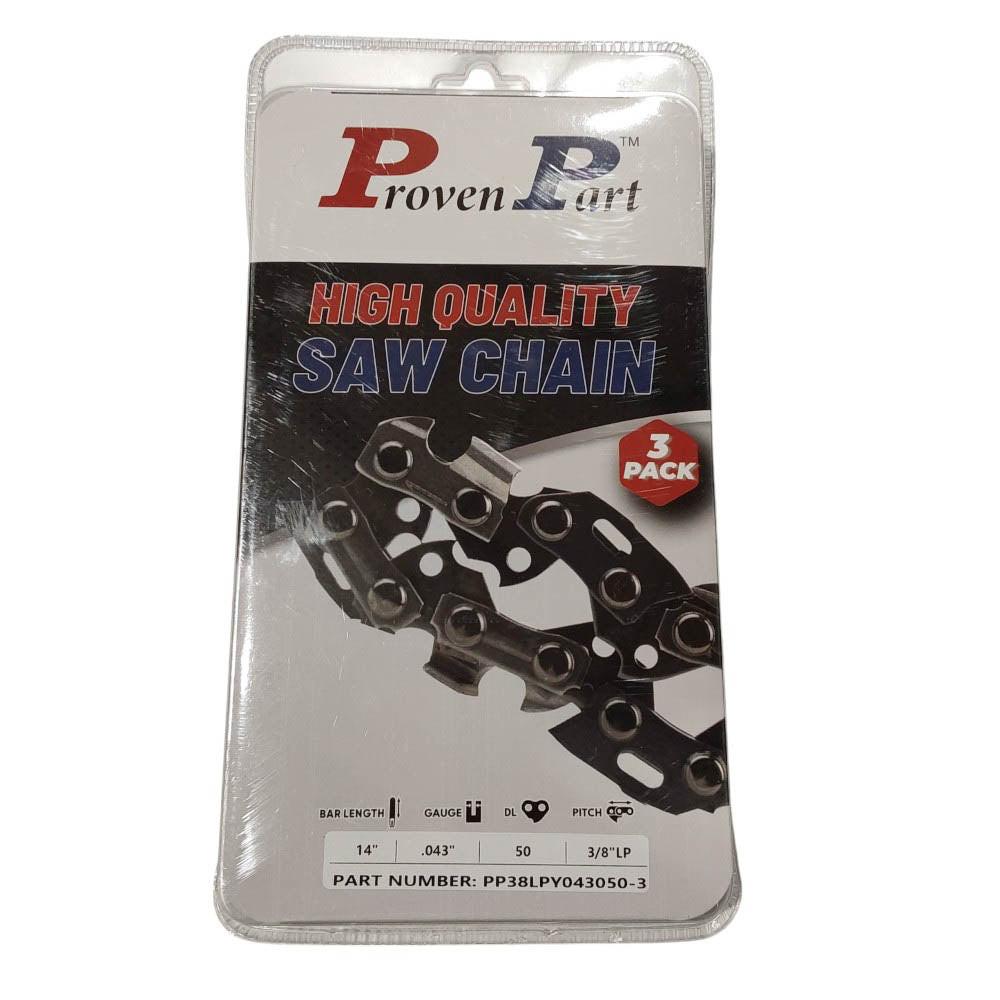 Proven Part 3PK Full Chisel Chain 3/8" LP .043" 50DL For Stihl Fits 3610 005 0050