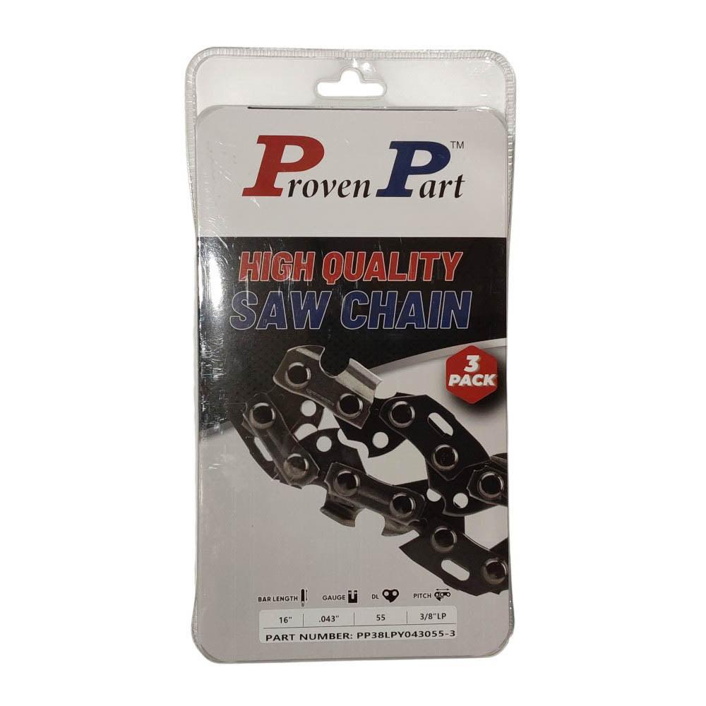 Proven Part 3PK Full Chisel Chain 3/8"LP .043" 55DL For Stihl Fits 3610 005 0055