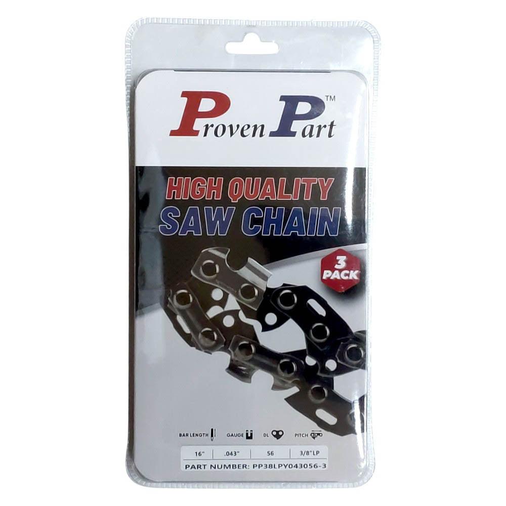Proven Part 3PK Full Chisel Chain 3/8" LP .043" 56DL For Allis Chambers Fits 91PX056G