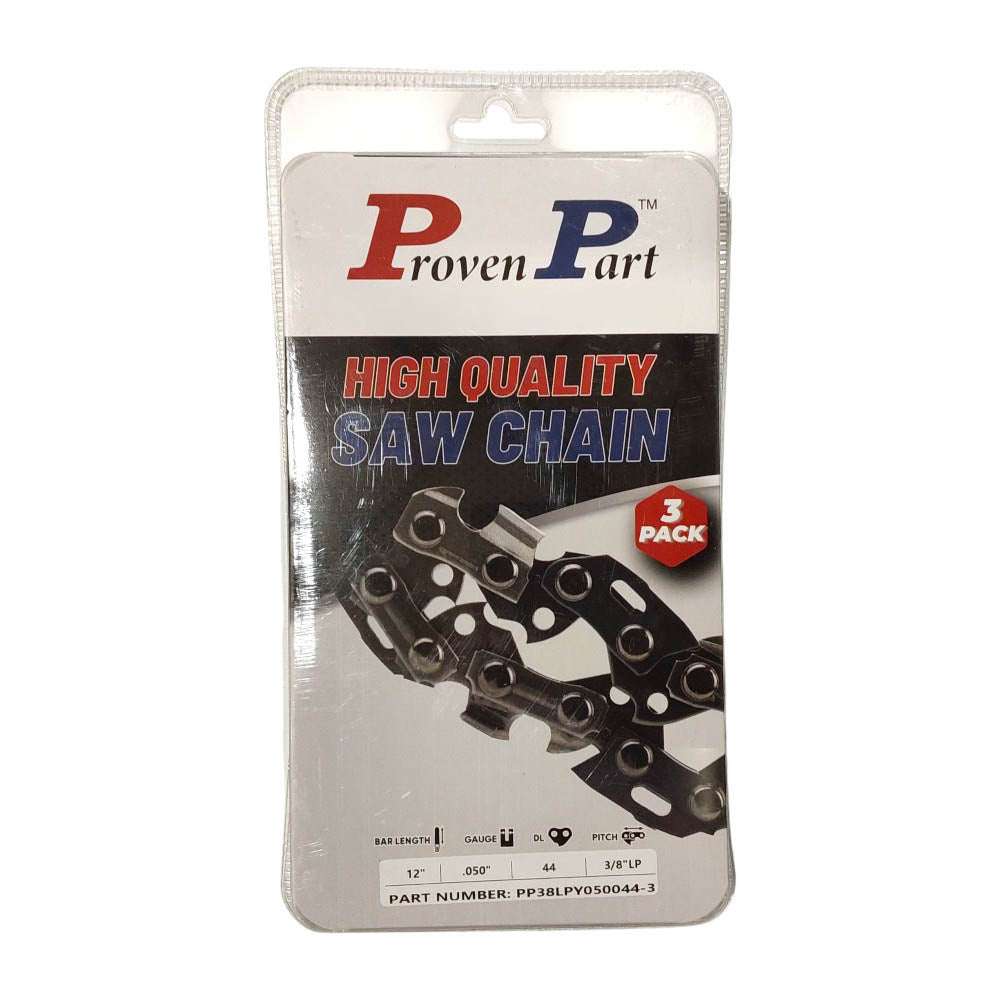 Proven Part 3-Pack of chainsaw Chain 38LP Pitch 050 Gauge 44 DL Fits Echo 91VXL44CQ