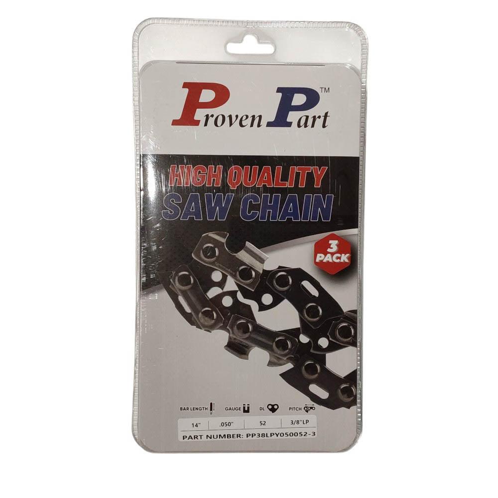 Proven Part 3-Pack of chainsaw Chain 38LP Pitch 050 Gauge 52 DL Fits Craftsman CMXGZAM700122