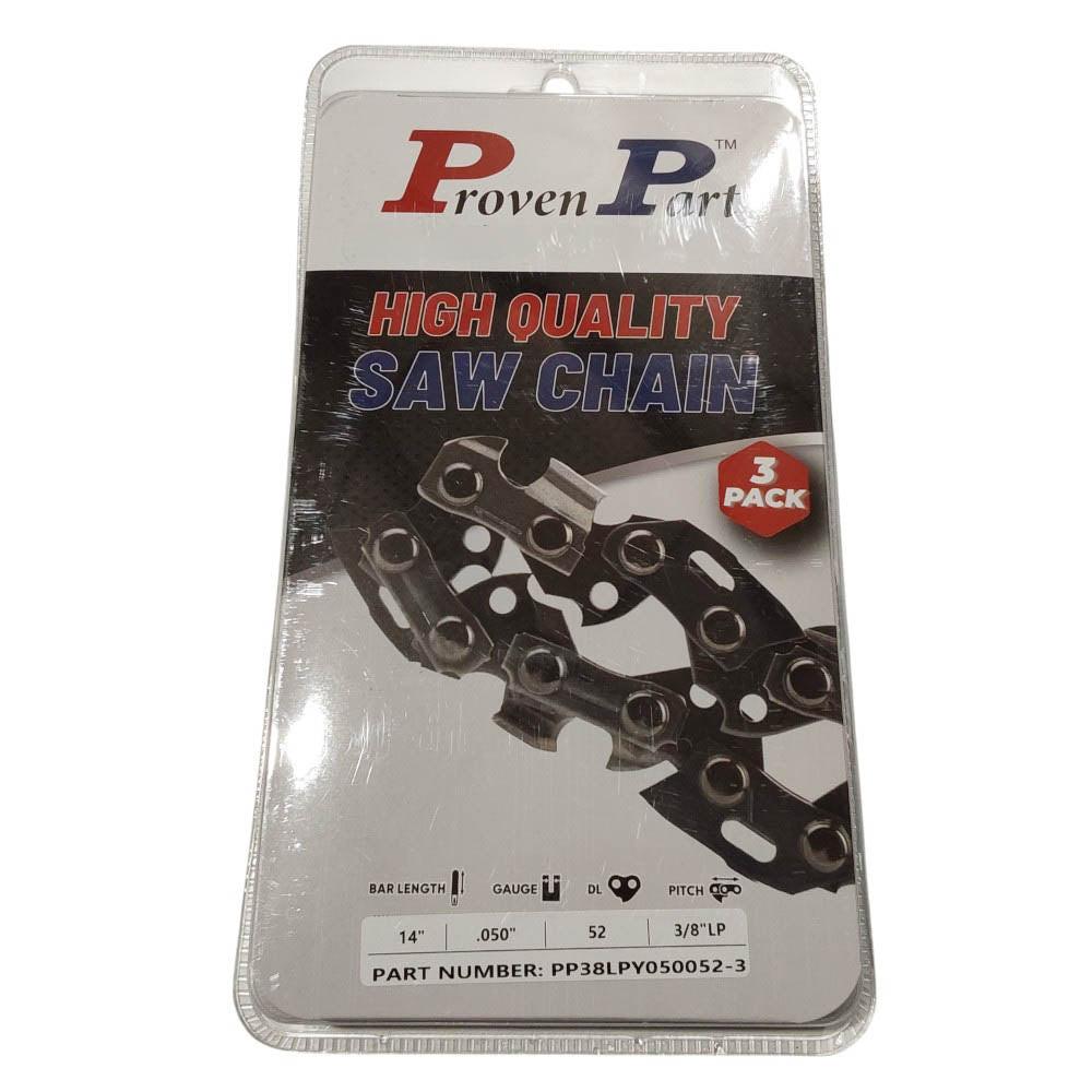 Proven Part 3-Pack of chainsaw Chain 38LP Pitch 050 Gauge 52 DL Fits Craftsman CMXGZAM700122