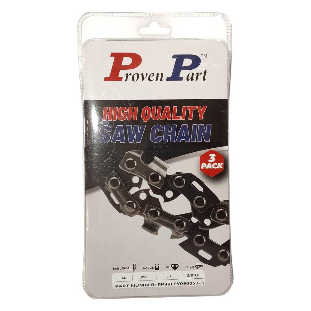 Proven Part 3-Pack of chainsaw Chain 38LP Pitch 050 Gauge 53 DL Fits Earthwise CS92003WB