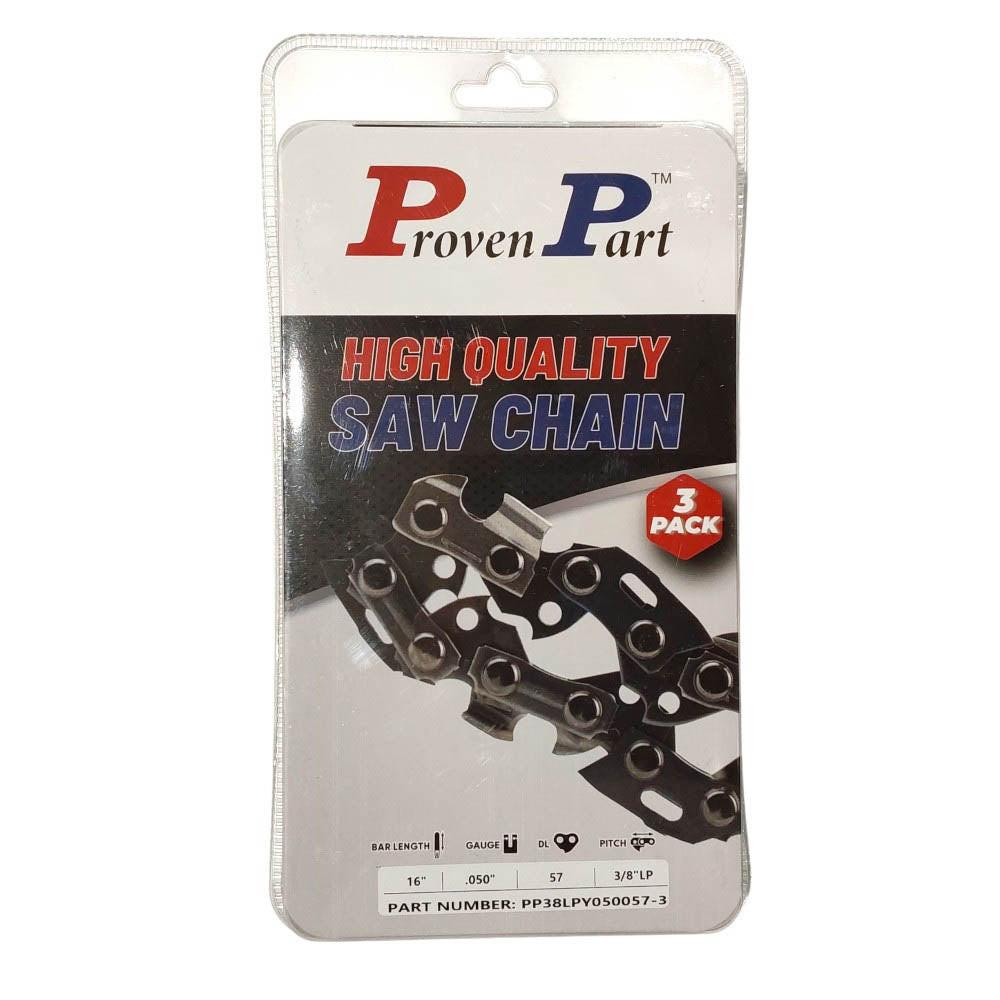 Proven Part 3-Pack of chainsaw Chain 38LP Pitch 050 Gauge 57 DL Fits Craftsman CMXGZAM700116