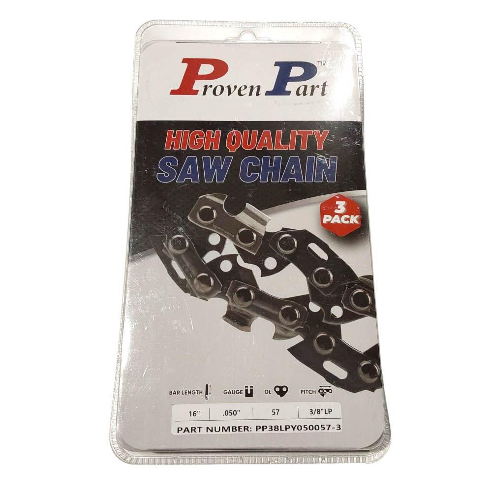 Proven Part 3-Pack of chainsaw Chain 38LP Pitch 050 Gauge 57 DL Fits Craftsman CMXGZAM700116