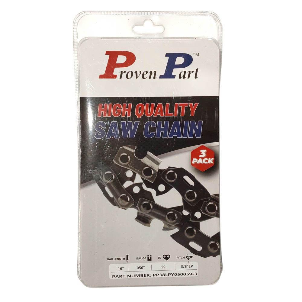 Proven Part 3-Pack of chainsaw Chain 38LP Pitch 050 Gauge 59 DL Fits Oregon 91VXL059