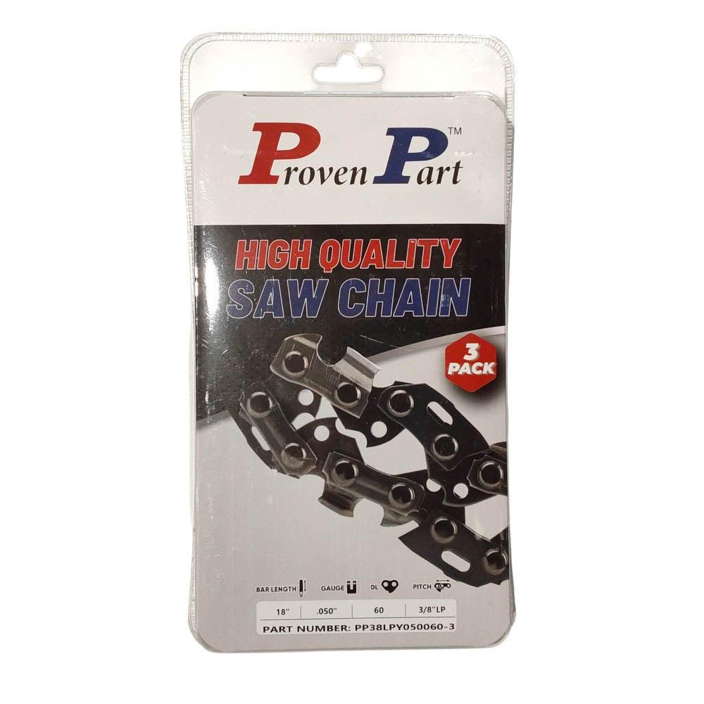 Proven Part 3-Pack of chainsaw Chain 38LP Pitch 050 Gauge 60 DL Fits Mcculloch SPR370