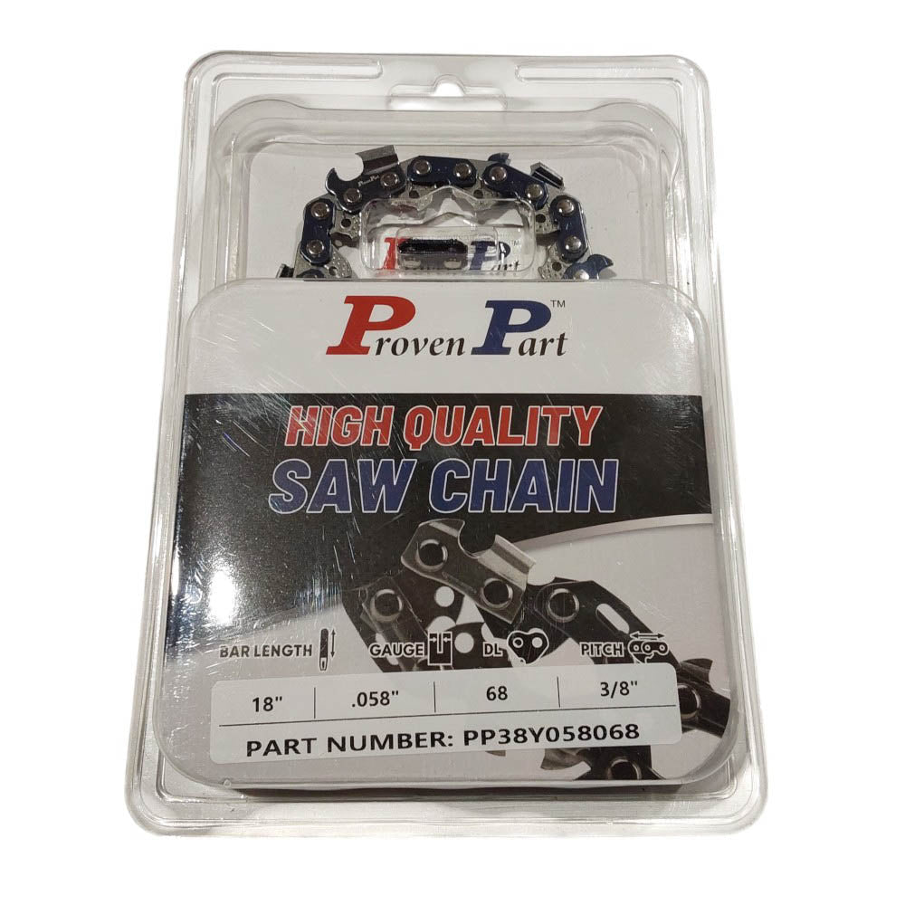 Proven Part 18" Chainsaw Chain 3/8" Pitch Full Chisel .058" Gauge 68 DL Drive Links 591143468