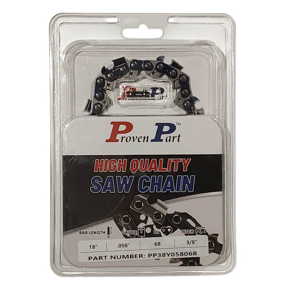 Proven Part 18" Chainsaw Chain 3/8" Pitch Full Chisel .058" Gauge 68 DL Drive Links 591143468