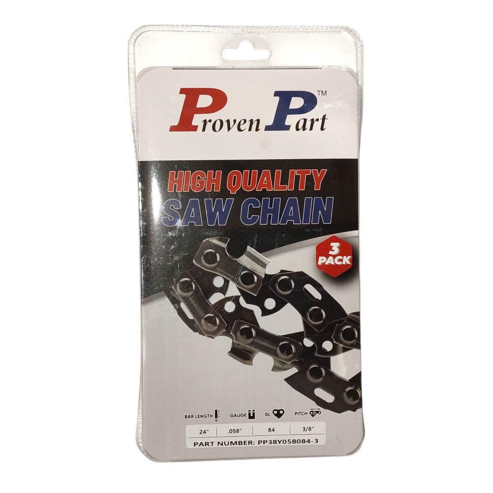 Proven Part 3-Pack of chainsaw Chain 38 Pitch 058 Gauge 84 DL Fits Husqvarna 581626984