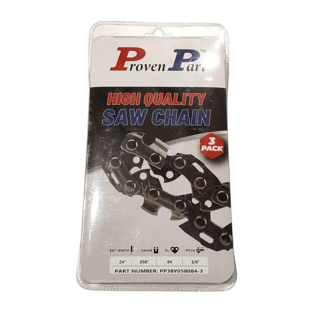 Proven Part 3-Pack of chainsaw Chain 38 Pitch 058 Gauge 84 DL Fits Husqvarna 581626984