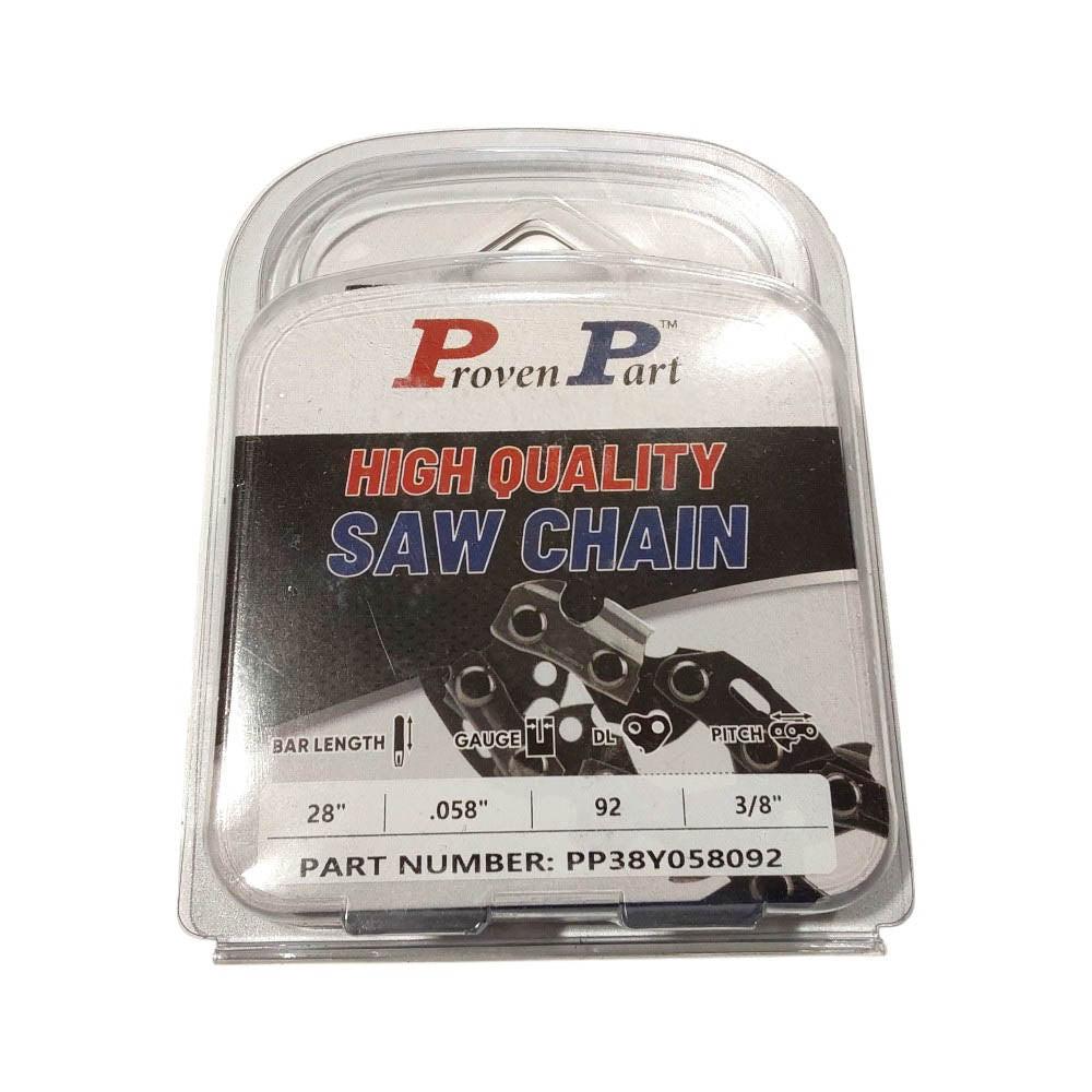 Proven Part Full Chisel Chainsaw Chain 28 Inch .058" 3/8" 92DL For Mcculloch Promac 800