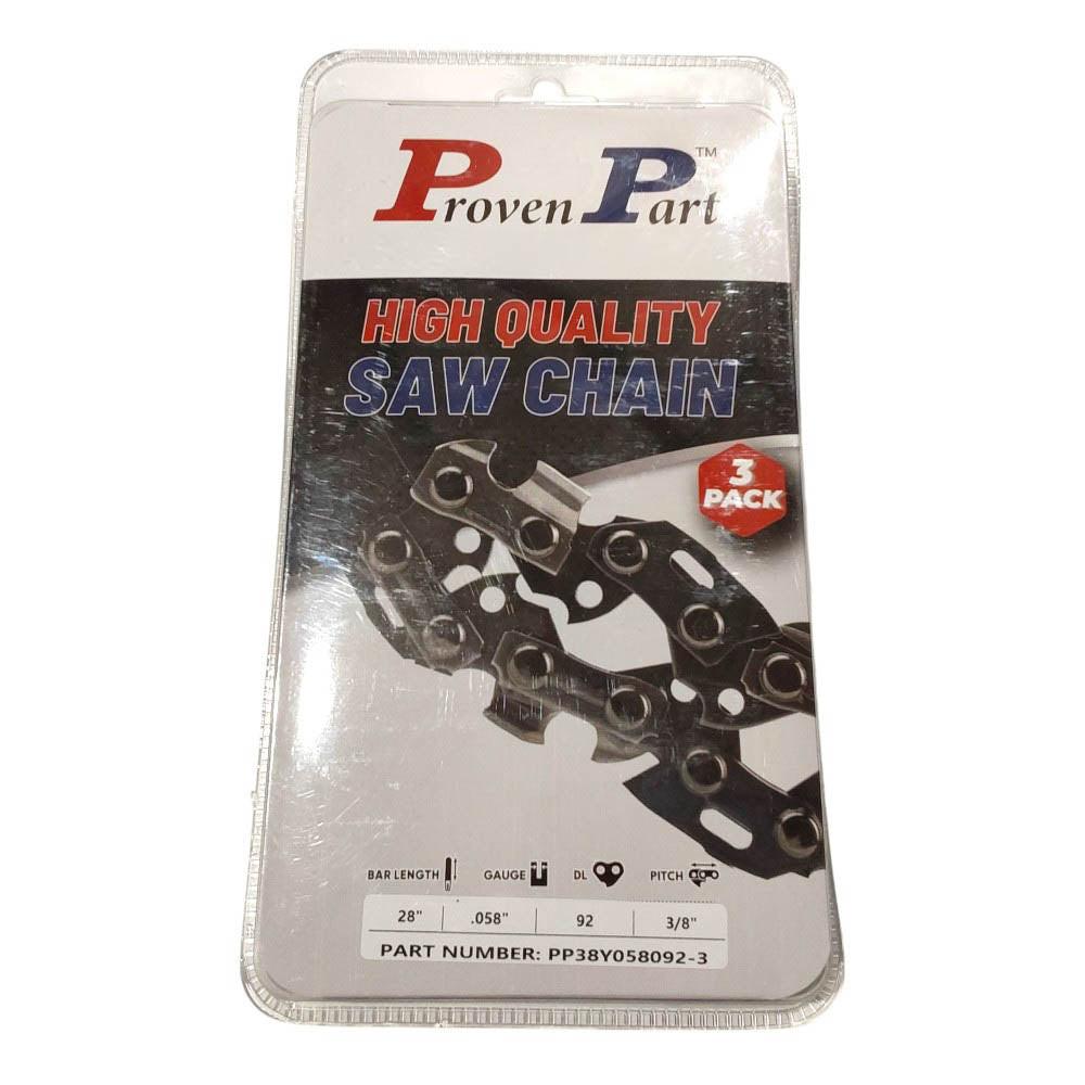 Proven Part 3-Pack of chainsaw Chain 38 Pitch 058 Gauge 92 DL Fits Husqvarna 581626992