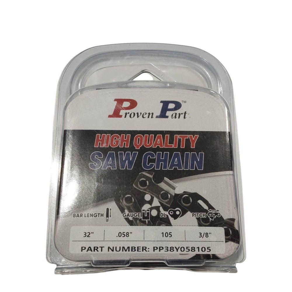 Proven Part 32" Chainsaw Chain 3/8" Pitch Full Chisel .058" Gauge 105DL 591151505