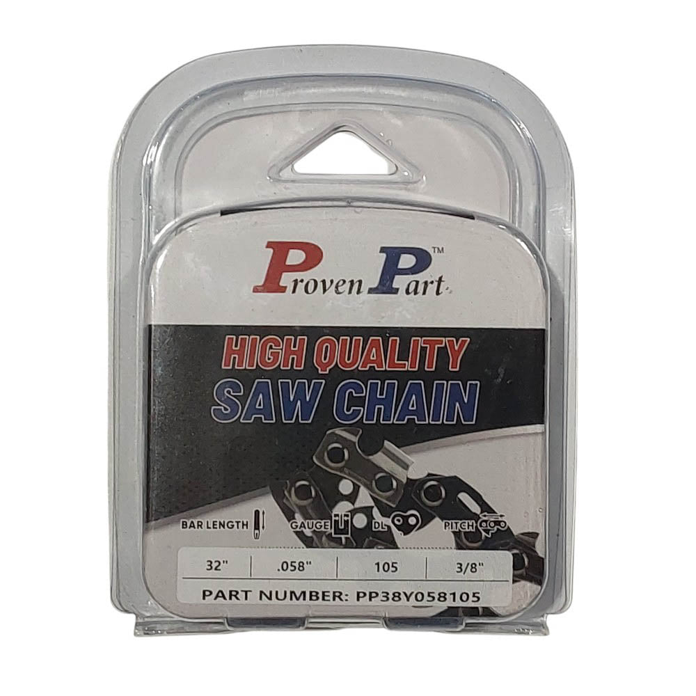 Proven Part 32" Chainsaw Chain 3/8" Pitch Full Chisel .058" Gauge 105DL 591151505