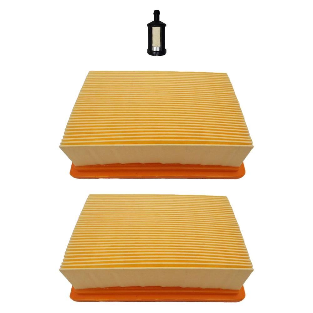 2PK Air Filter With Fuel Filter For Stihl BR350 BR450 SR440 Fits 4223 141 0300