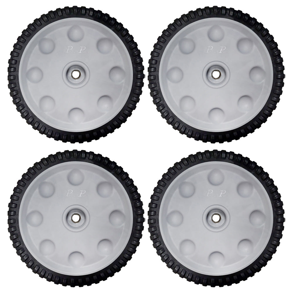 Rueda motriz delantera con engranaje gris para cortacésped de empuje, pieza probada, compatible con MTD 734-04018C 734-04018B 734-04018A 734-04018 (paquete de 4)