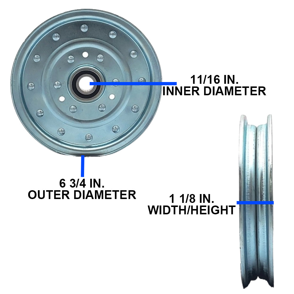 Proven Part Flat Idler Pulley For Exmark 1-633109